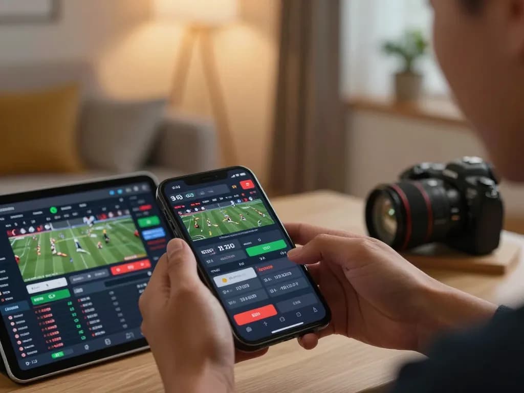 Place bets on FC88 sports events with live odds displayed on smartphone, showcasing strategic betting.