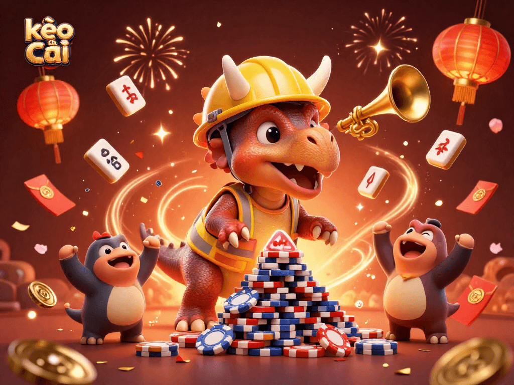Celebrate winning strategies with kèo nhà cái in this dynamic casino-themed illustration featuring vibrant characters.