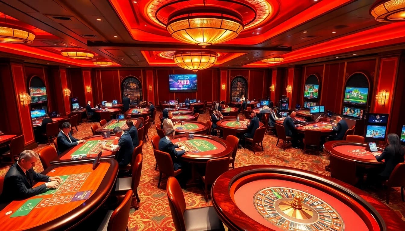 Experience the thrill of playing at HZ88 casino with vibrant tables and engaging gaming action.