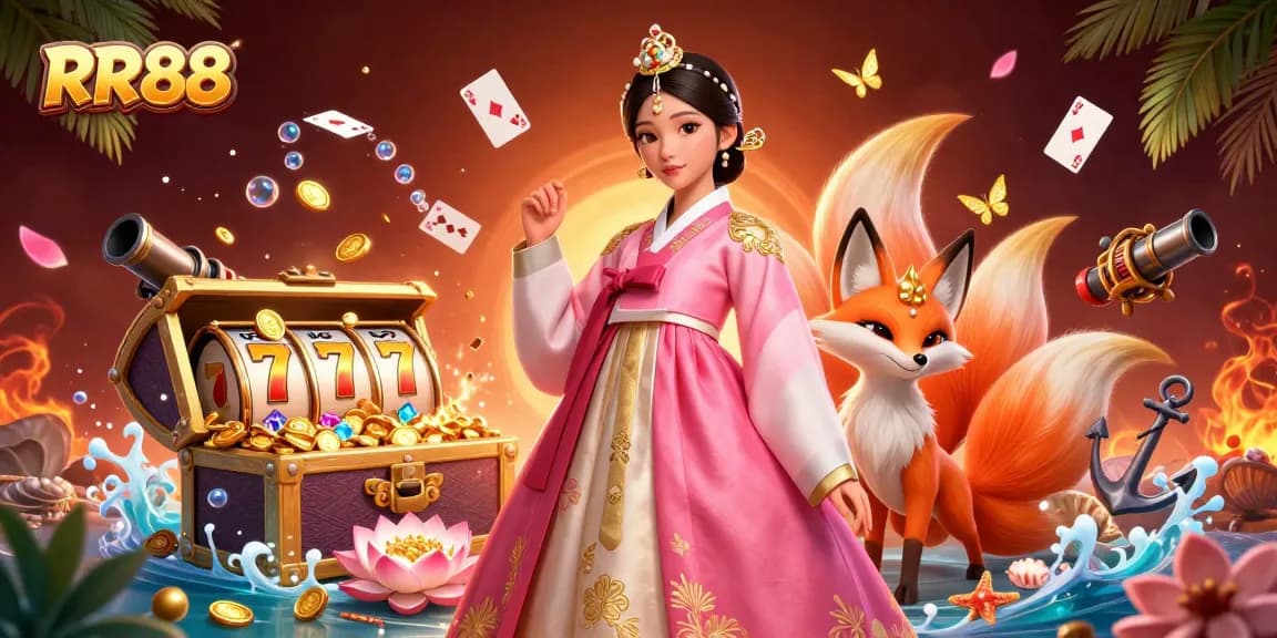 Spin and win with RR88 in this vibrant casino adventure featuring lucky motifs and treasures!