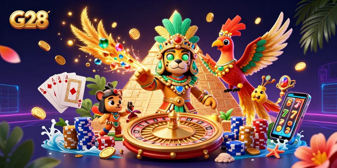 Experience thrilling G28 casino excitement with vibrant colors and dynamic gaming elements.
