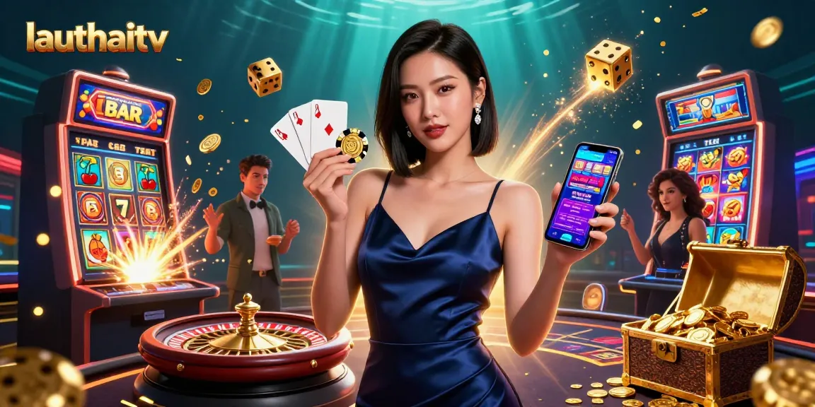 Experience thrilling gameplay with lauthaitv in this vibrant 3D casino scene filled with action and excitement.