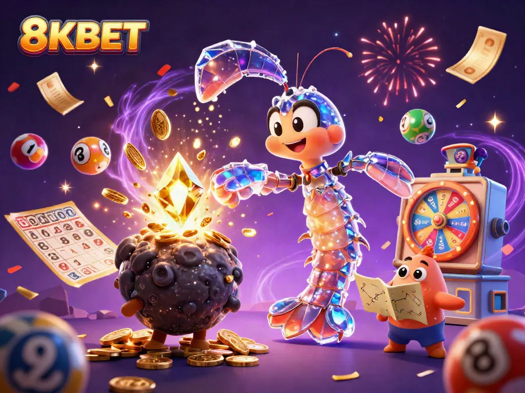 Engage in thrilling gameplay with 8KBET, experiencing vibrant lottery settings and dynamic prize elements.