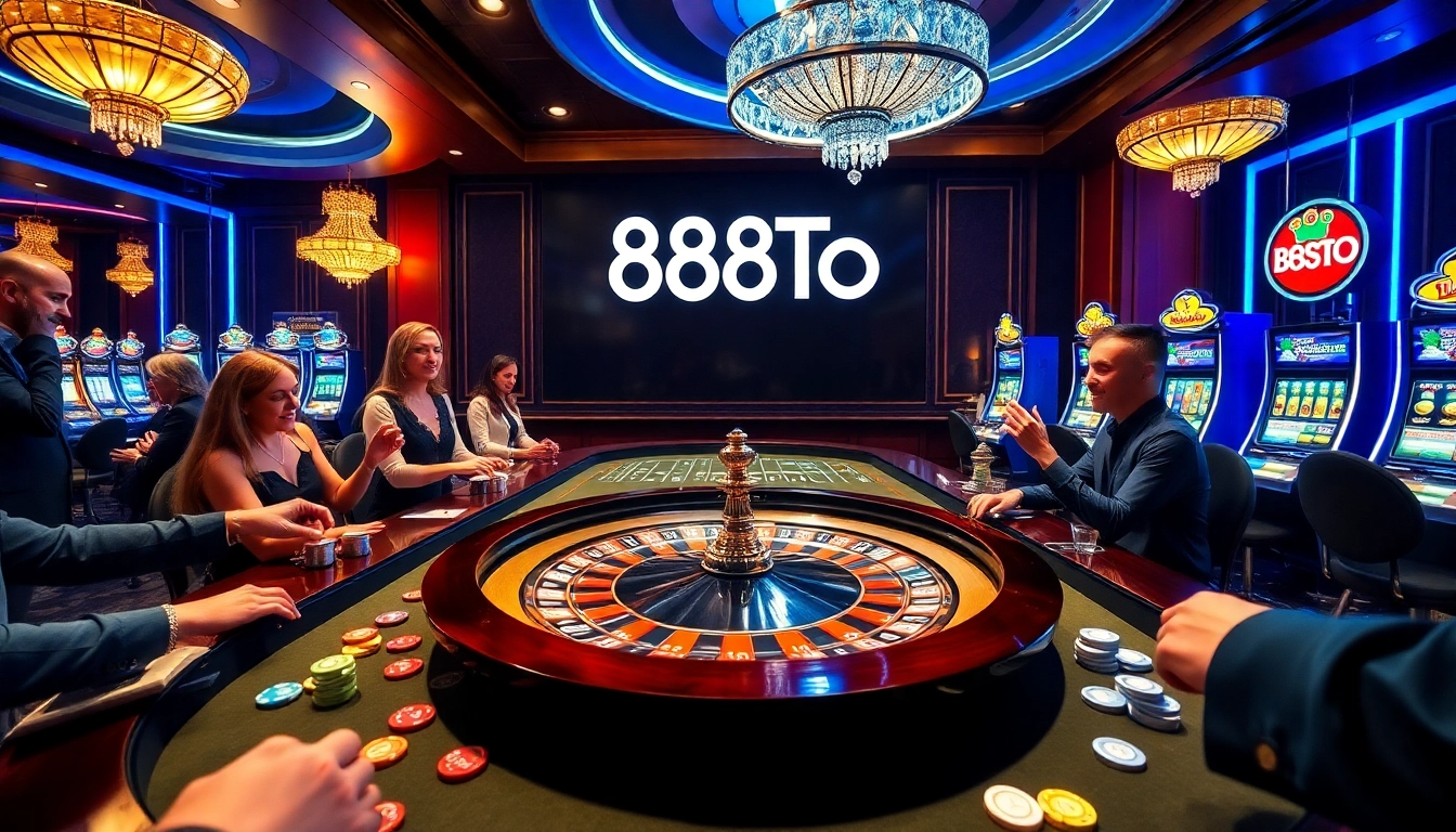 Players engaging at a roulette table, showcasing the excitement of 888TO casino gaming.