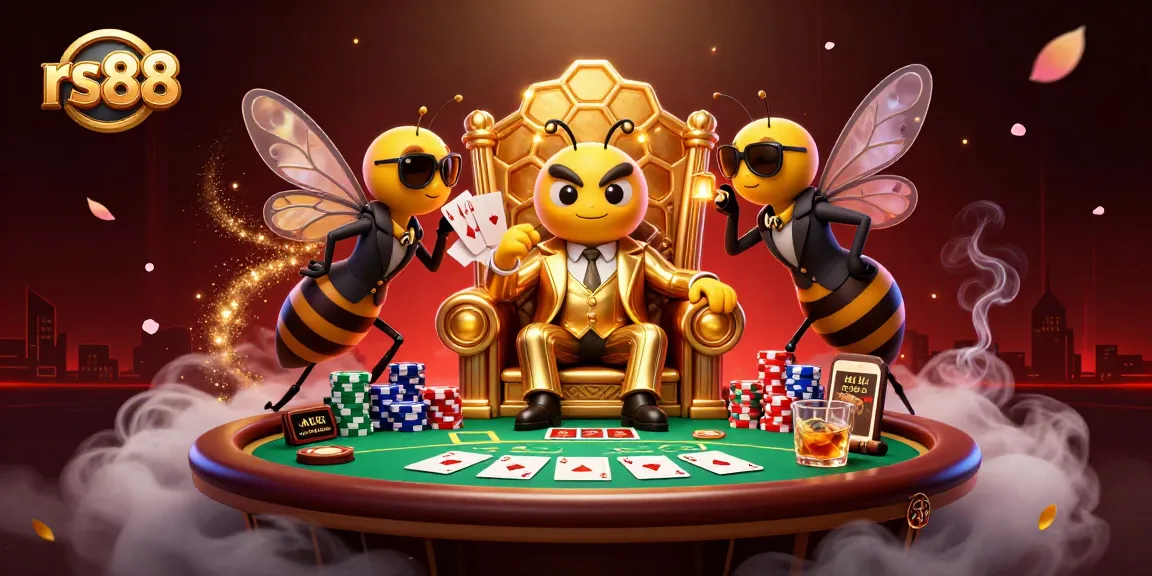 Engage with rs88 illustrated action around a poker scene with a bumblebee mob boss.
