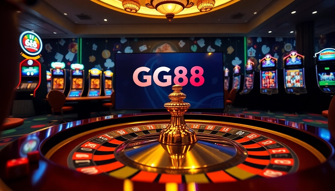 Experience the excitement of GG88 casino gaming with roulette and vibrant chips.