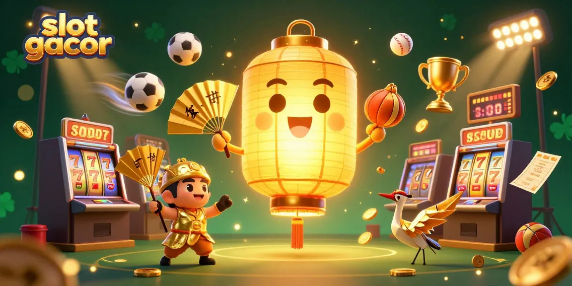 Experience the thrill of slot gacor with glowing lantern spirits and lucky symbols in a vibrant casino.