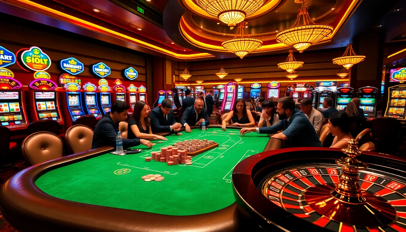 Experience the thrill of gambling at uu88 with a luxurious casino scene full of excitement.