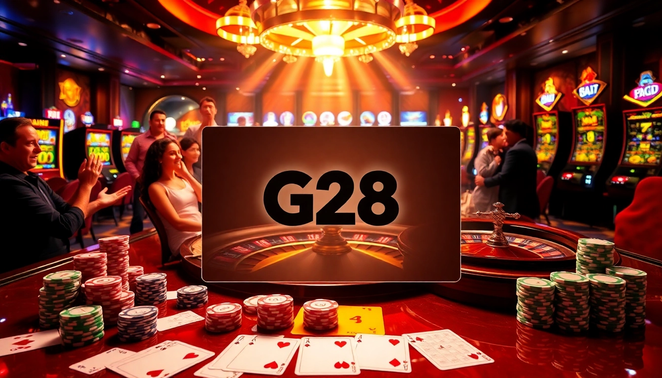 G28 players experiencing thrilling roulette action at a vibrant casino setting.
