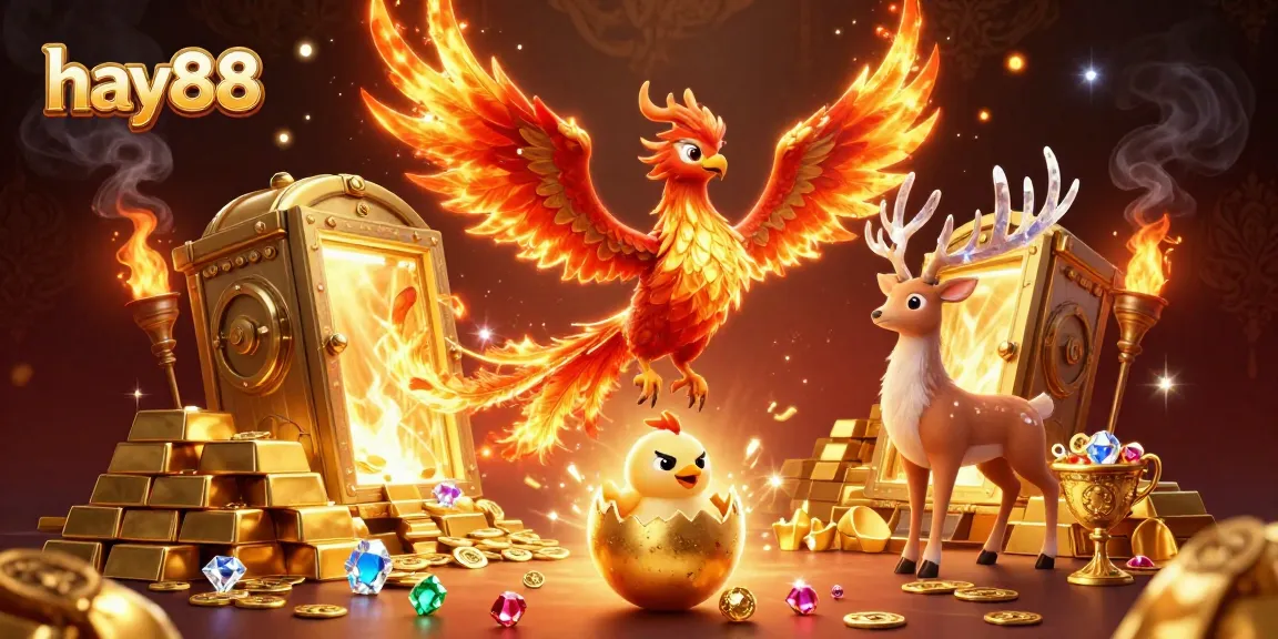 Experience exciting gameplay at hay88 with stunning golden elements and a mythical phoenix theme.