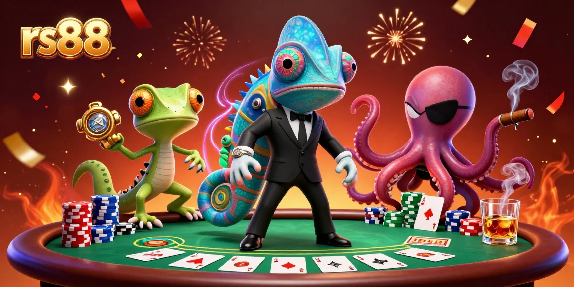Experience thrilling poker action with rs88, showcasing a vibrant 3D casino scene with colorful poker chips.