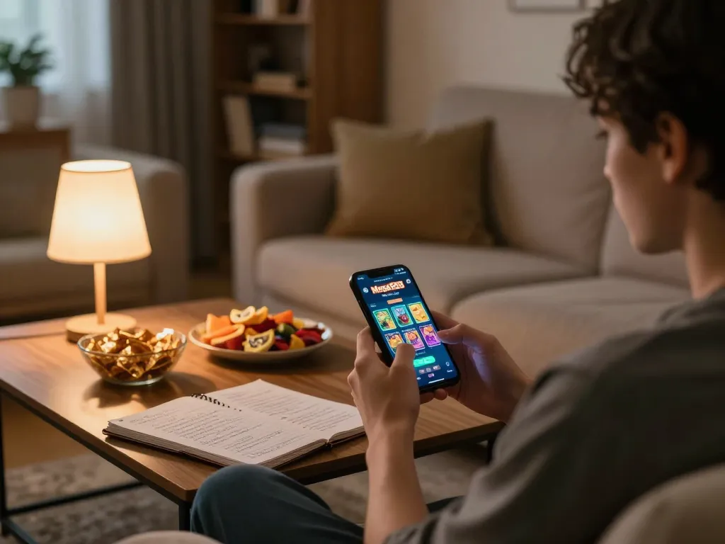 Engaging in mega888 apk download for android mobile while enjoying a comfortable home setup.