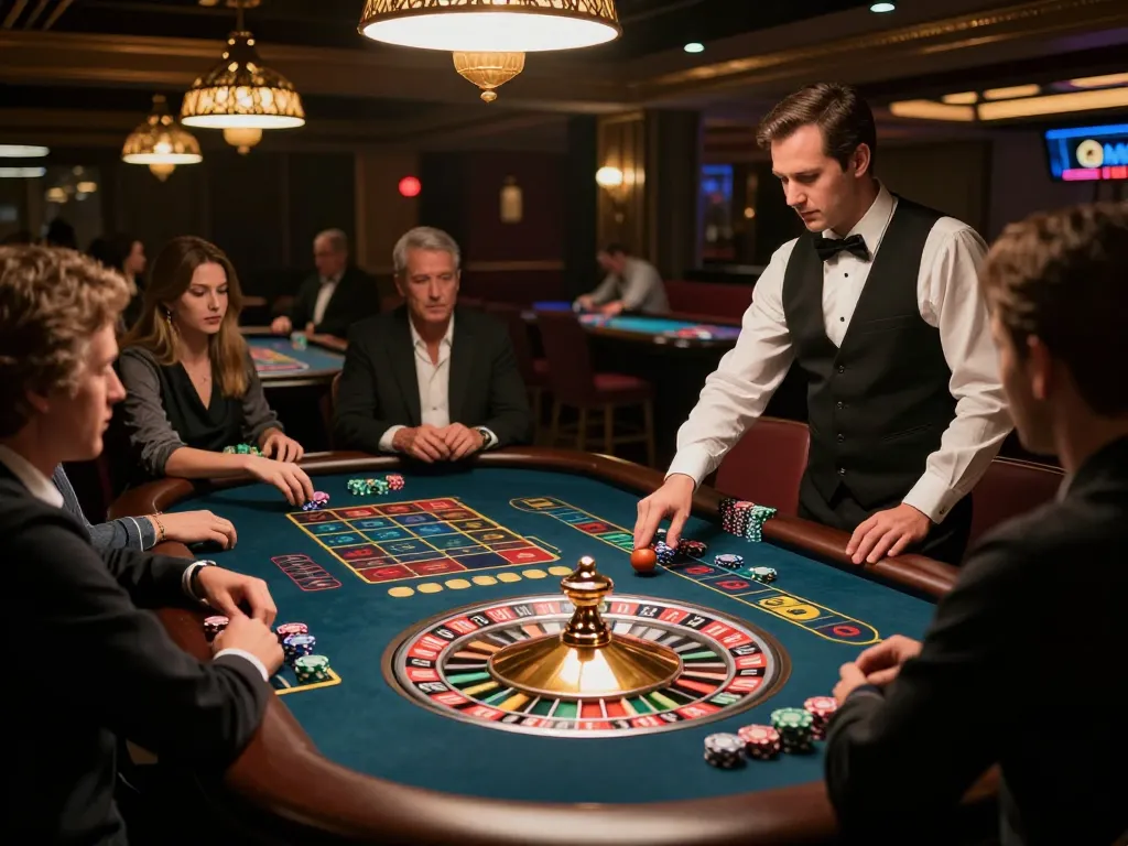 Players engaged at the roulette table, capturing the excitement and strategy at 88GO casino