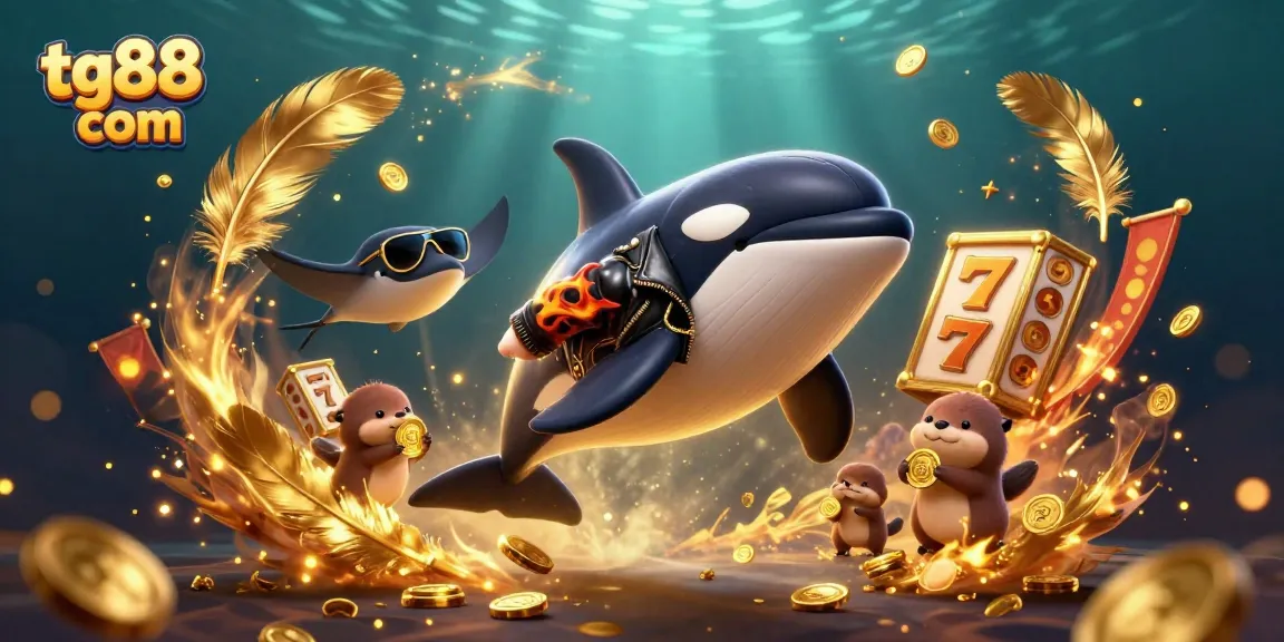 Experience thrilling wins at tg88 com while enjoying a vibrant underwater casino adventure filled with golden coins.