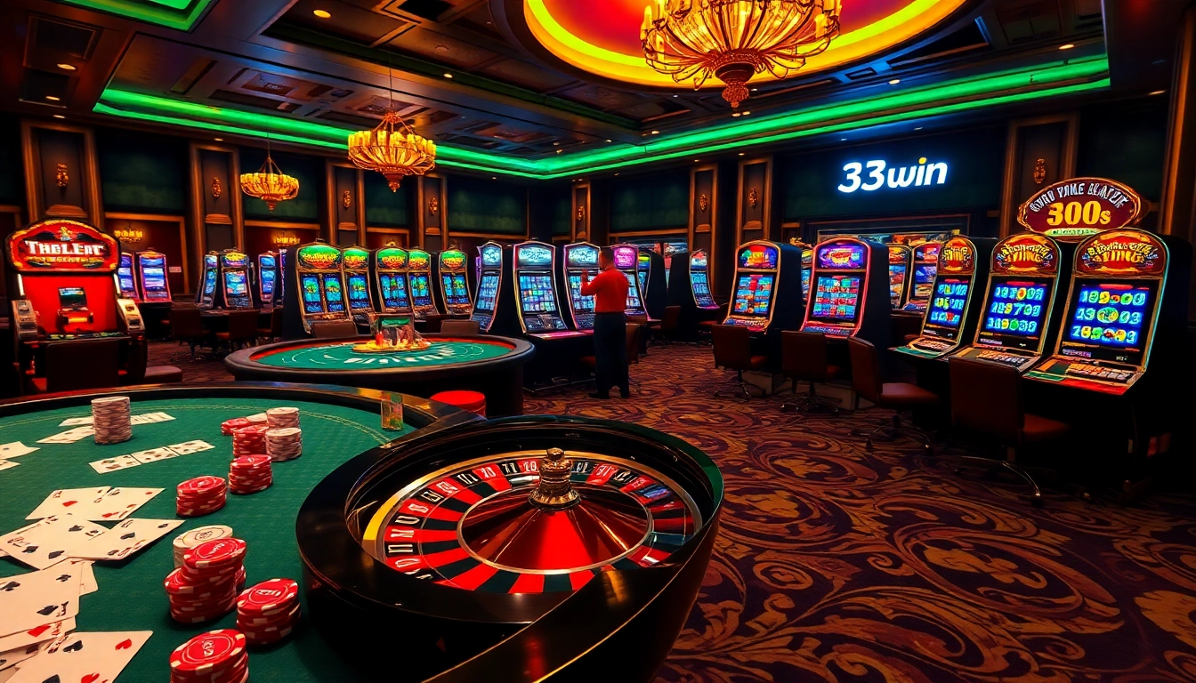 Experience thrilling gameplay at 33win with vibrant casino tables and dynamic gaming atmosphere.