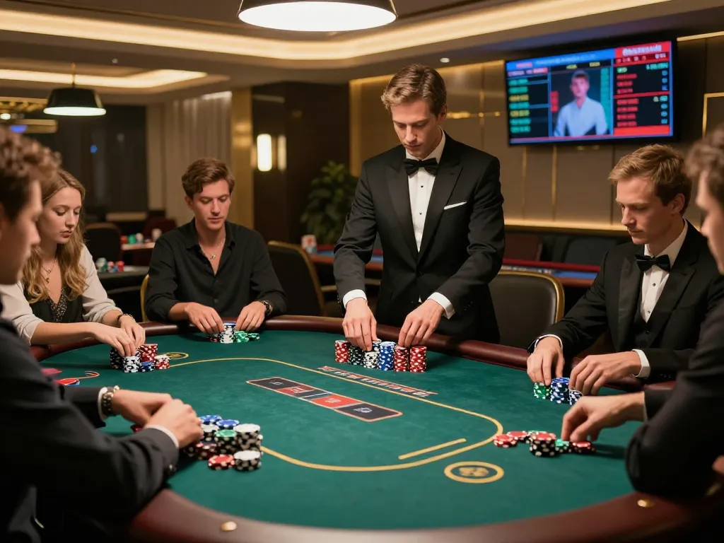 Engaging poker game at a luxury casino showcasing 789win's strategic gameplay and competitive excitement.