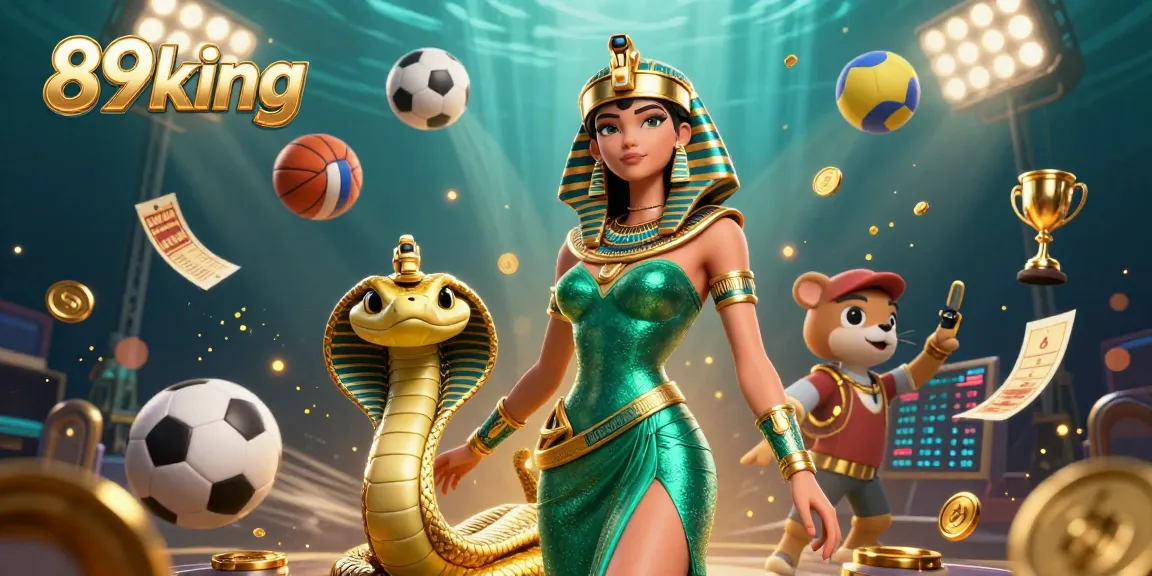 Engage with exhilarating gaming action at 89king, featuring a stunning woman and dynamic sports elements.