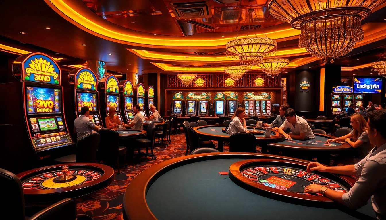 Experience high-stakes action at LuckyWin's luxurious gaming tables and vibrant slot machines.
