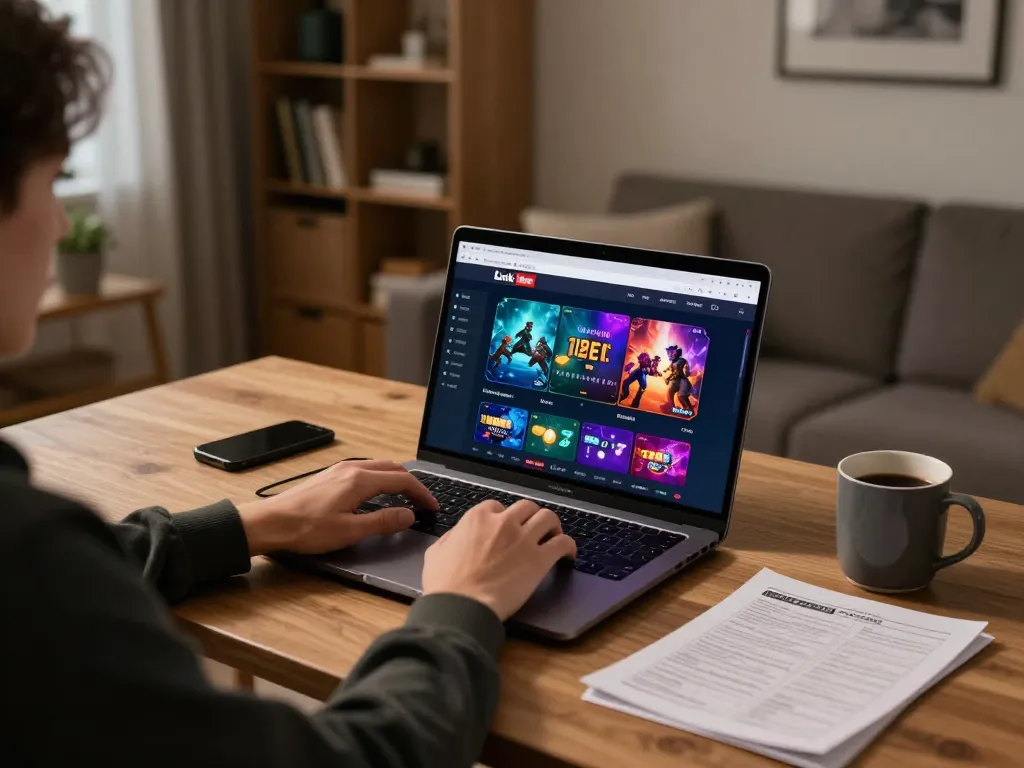 Tham gia vào trò chơi trực tuyến 12bet qua máy tính xách tay tại nhà, thể hiện ghi chú chiến lược và không gian ấm cúng