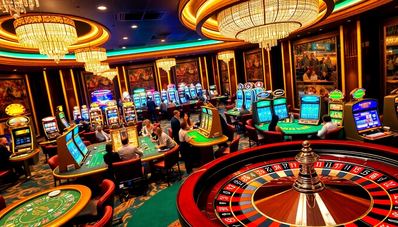 Experience the excitement of gambling at 789P with vibrant casino tables and slot machines.