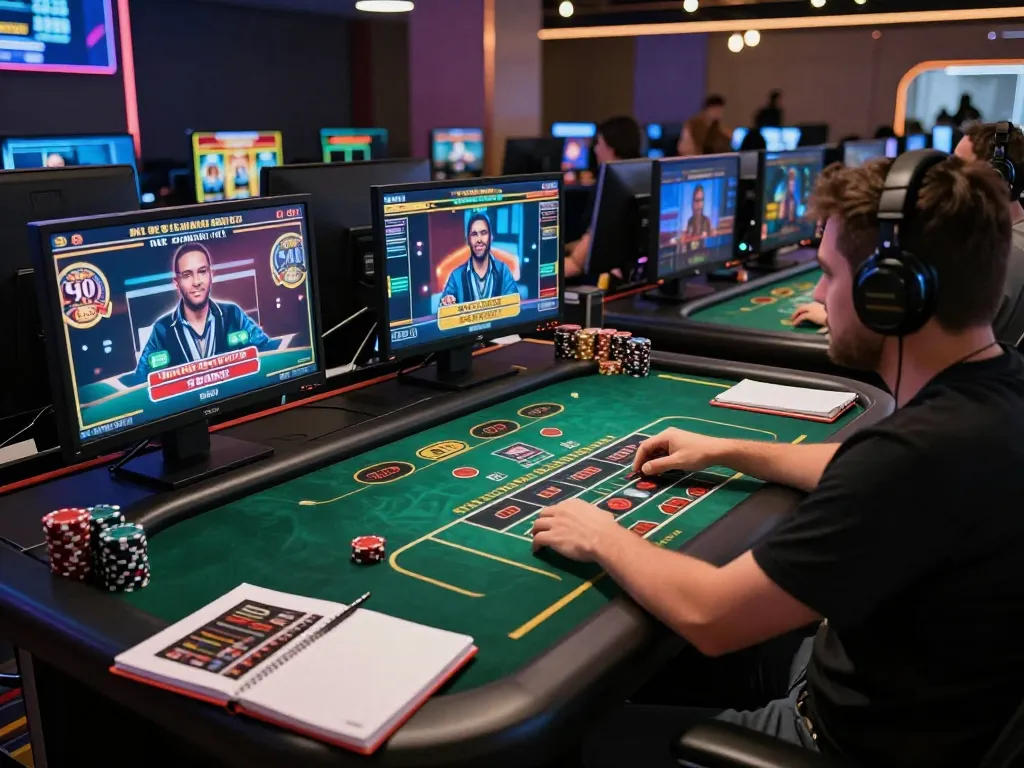 Experience the thrill of online gaming with fabetbiz in a modern setup featuring live dealer games.