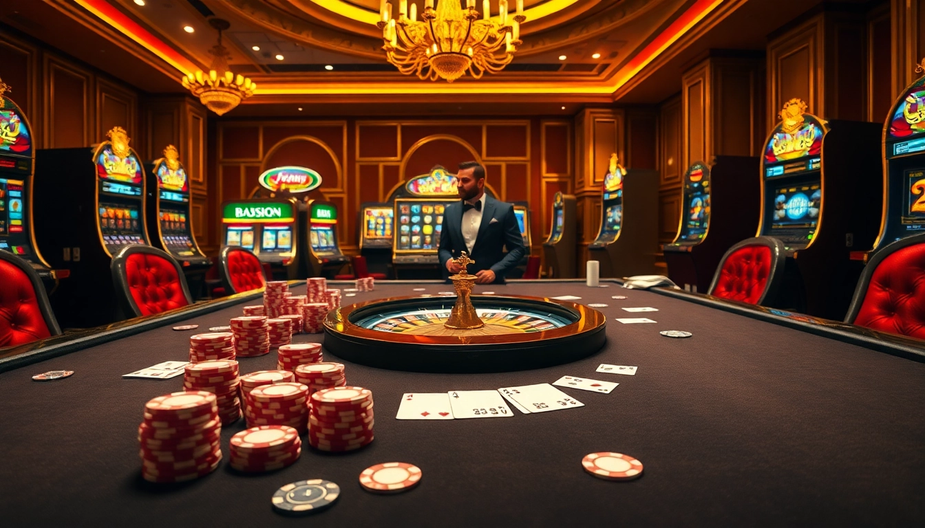 Experience thrilling casino action at 789p with vibrant poker chips and an elegantly set gaming table.