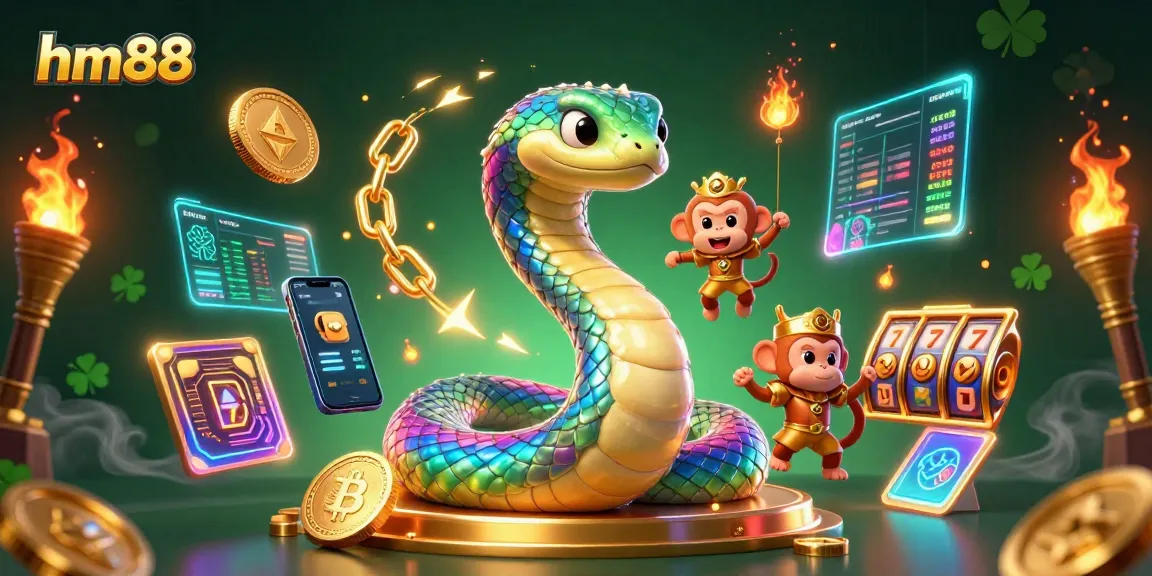 Engage with the magic of hm88 in this vibrant 3D casino scene filled with enchanting characters and casino elements.
