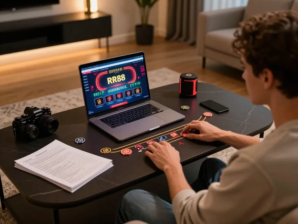 Players enjoying live dealer games at RR88 online casino with strategic elements visible