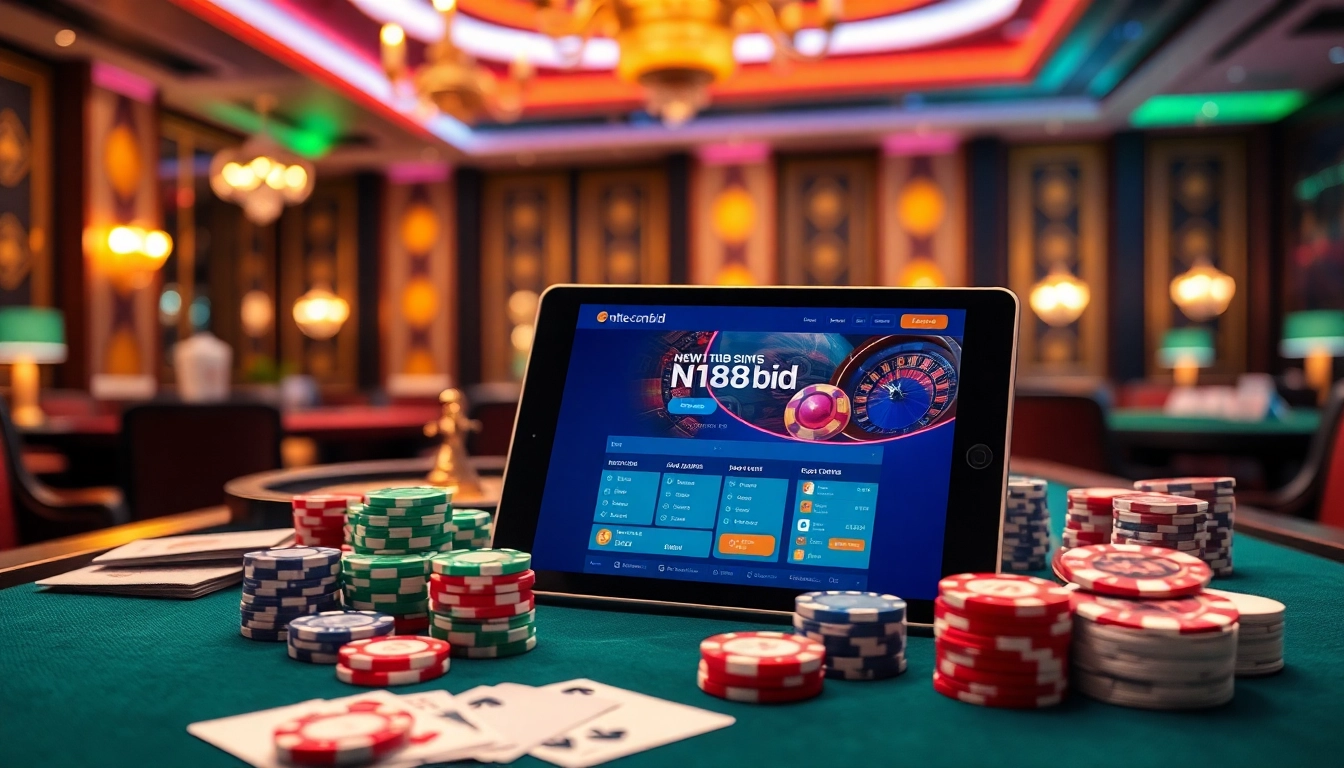 Engage in thrilling gambling experiences at https://n188.bid/ with vibrant casino tables and interactive elements.