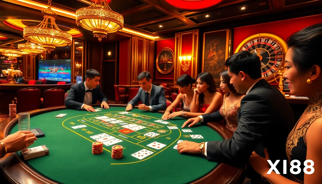Experience the thrill of gambling with Xin88 at a luxurious casino table.