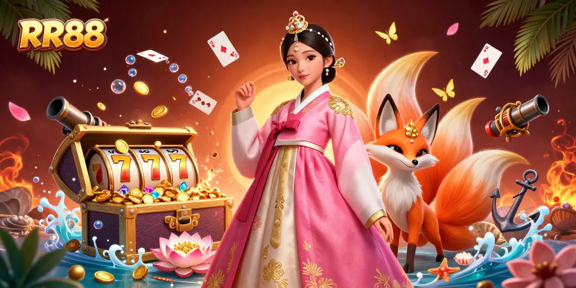 Spin and win with RR88 in this vibrant casino adventure featuring lucky motifs and treasures!