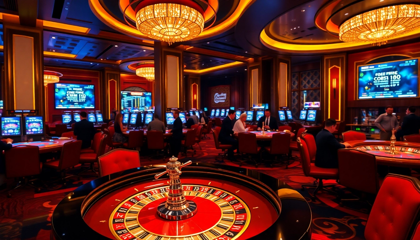 Experience the thrill of gambling at OKFUN's luxurious casino, featuring roulette and vibrant gaming.