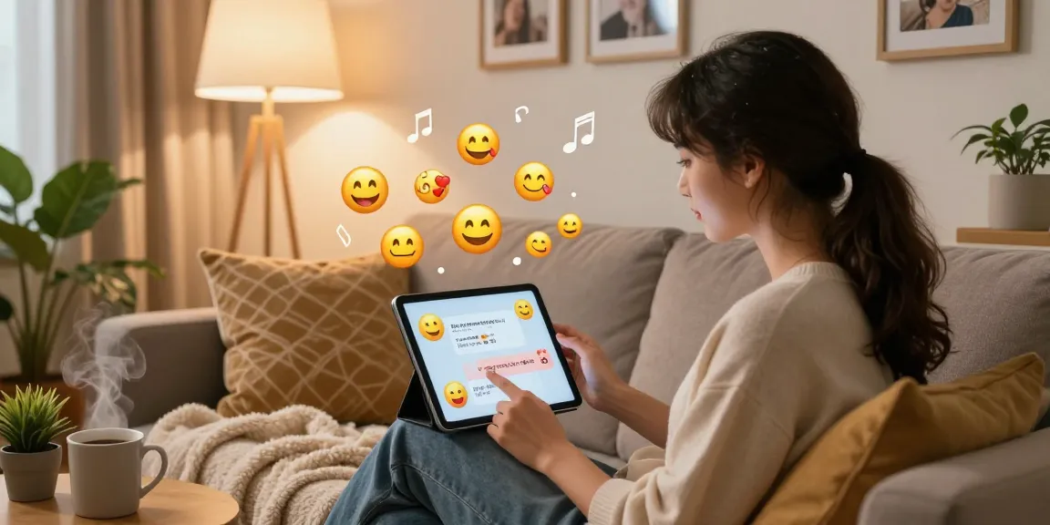 Engaging in a spicy chat with an AI companion in a cozy home setting.