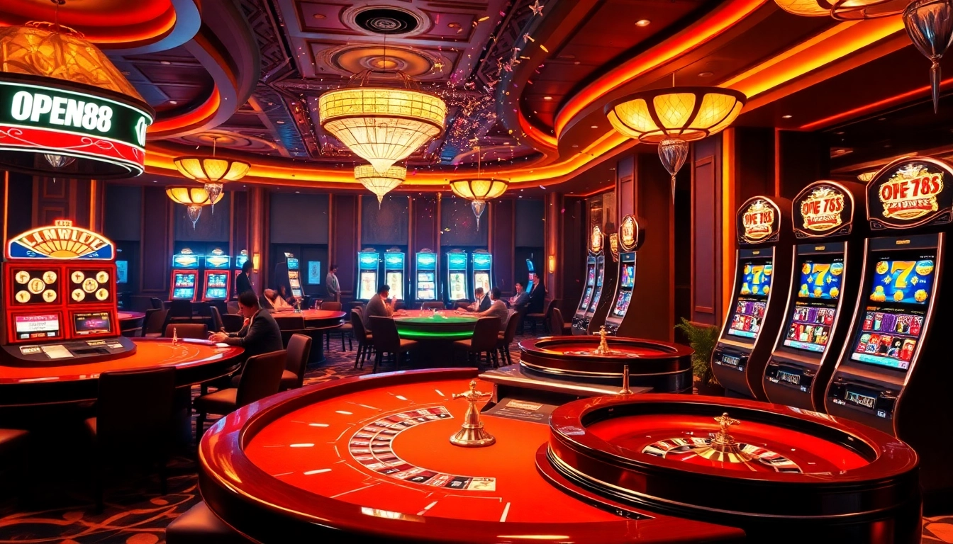 Players enjoy a thrilling moment at OPEN88 casino with exciting games and winning vibes.