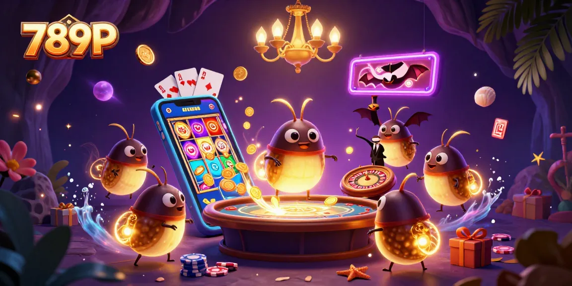 Experience 789P's vibrant cave casino, lit by bioluminescent glowworms in this exciting illustration.