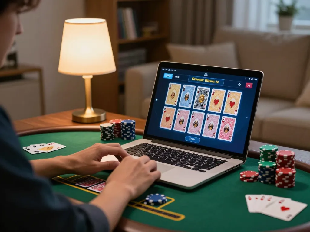 Engaging online blackjack gameplay on 23win with players managing bets and cards in a cozy setting.