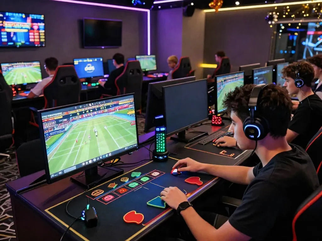 Engaged players enjoying da88 online gaming with vibrant visuals and accessories.