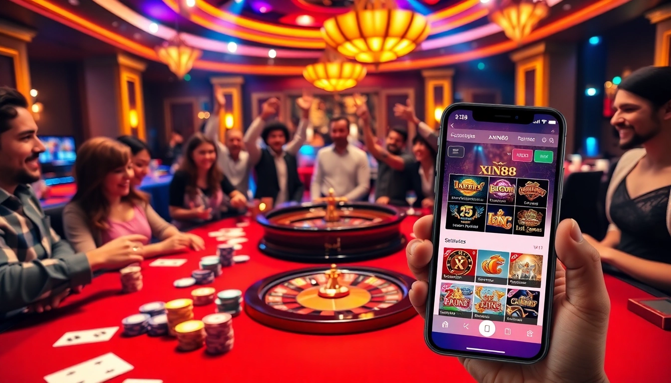 Experience the thrill of tải game xn88 at a vibrant casino scene filled with excitement and winning opportunities.