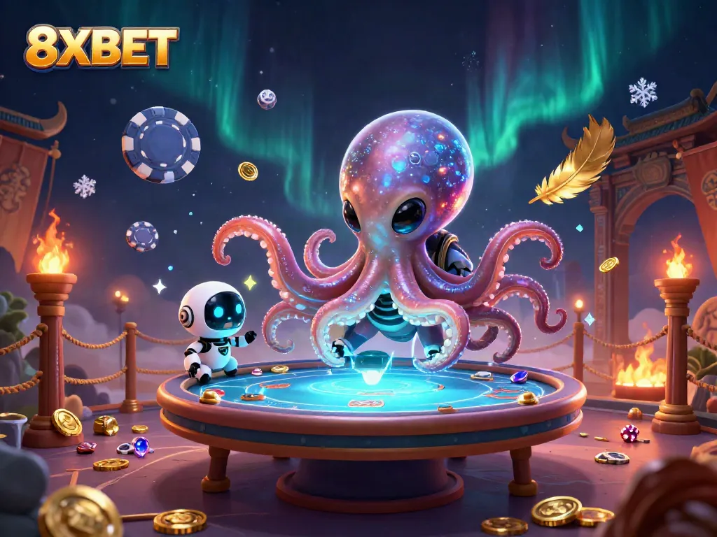 Experience exciting wins at 8XBET featuring a cosmic octopus and unique poker elements!
