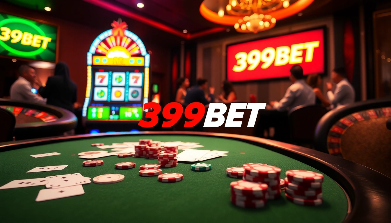 Experience the thrill of betting with 399BET at a luxurious casino atmosphere.