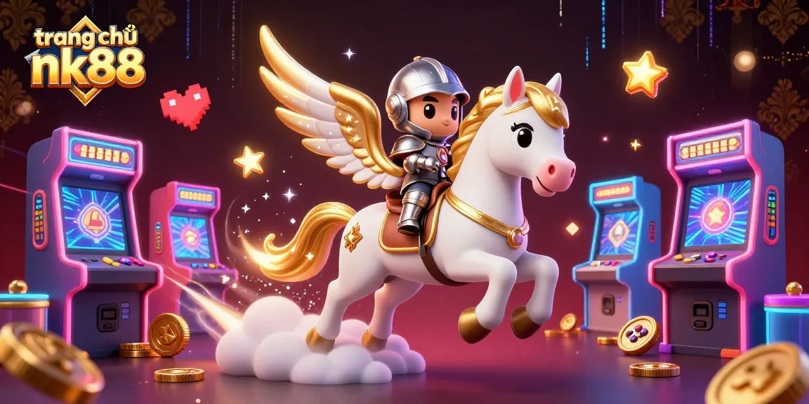 Experience winning strategies on trang chủ nk88 as a cute armored knight rides a magical horse amidst casino game excitement.
