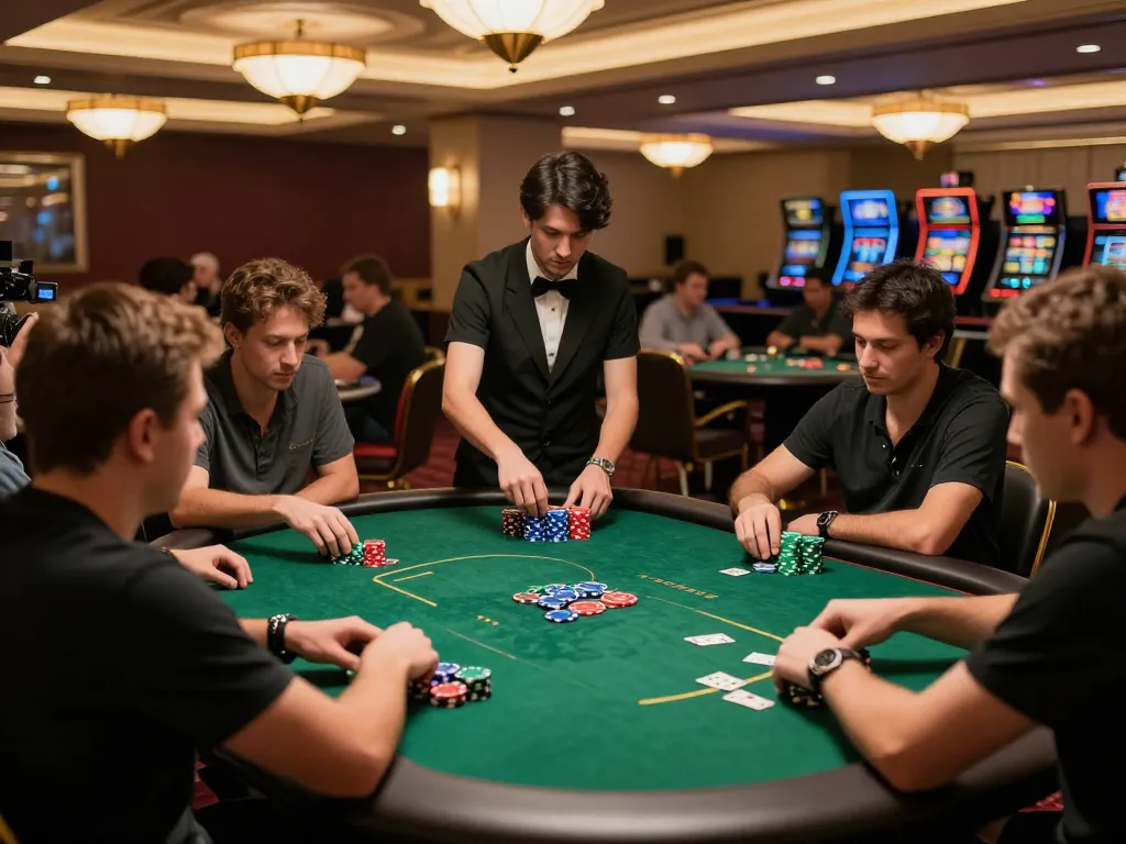 Engaging poker game scene featuring players enjoying TT88 strategy at a casino.