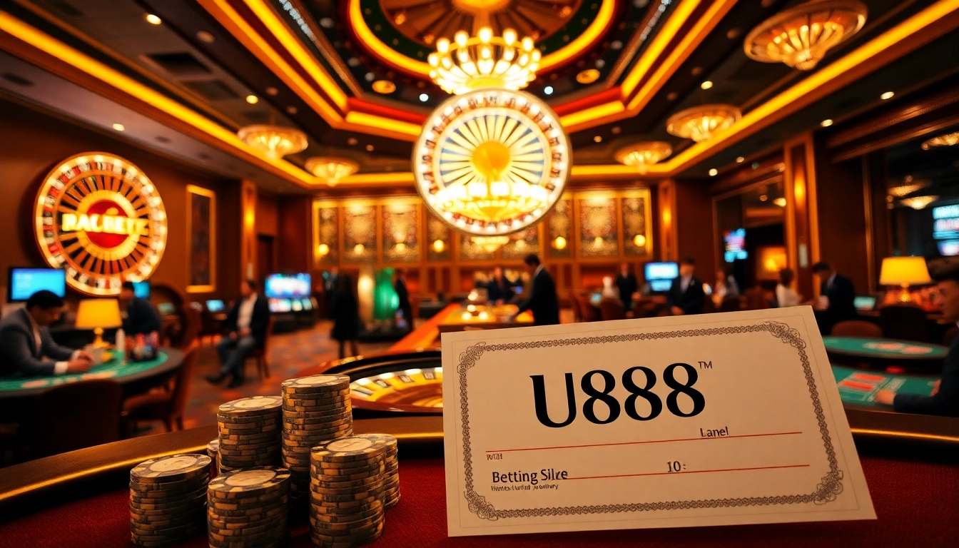 Players engaging in exciting games at U888 casino with colorful slots and tables.