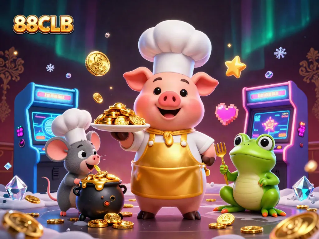 Engage in winning strategies at 88CLB with vibrant casino-themed characters and gold elements.