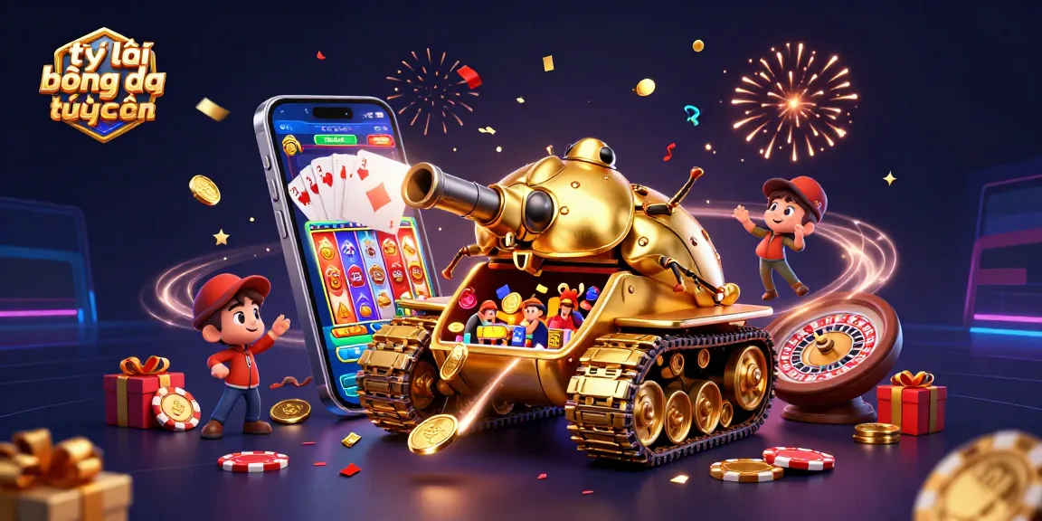 Experience the excitement of tỷ lệ bóng đá trực tuyến with vibrant casino elements and confetti.