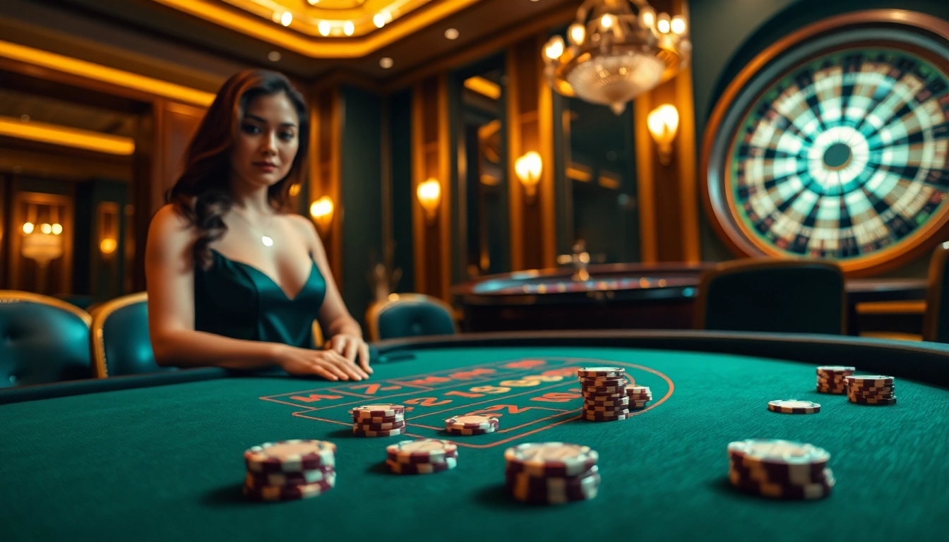 Engaging view of a baccarat table at https://888vi.com.co/ with stunning dealer and poker chips.