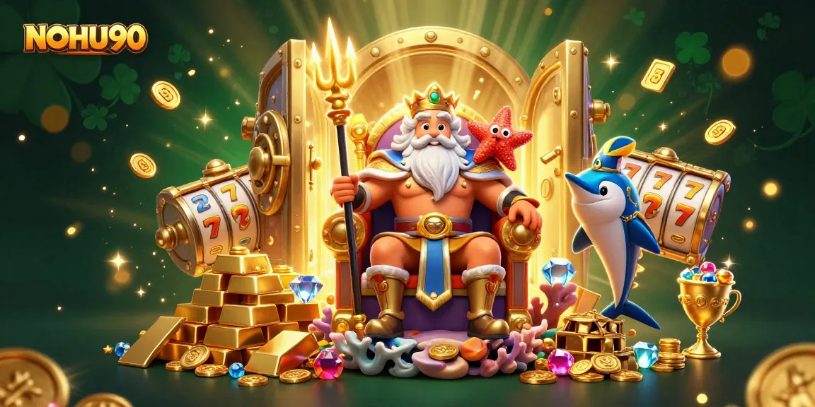 Engage with NOHU90's exciting jackpot slots featuring Neptune and treasures bursting with gems.