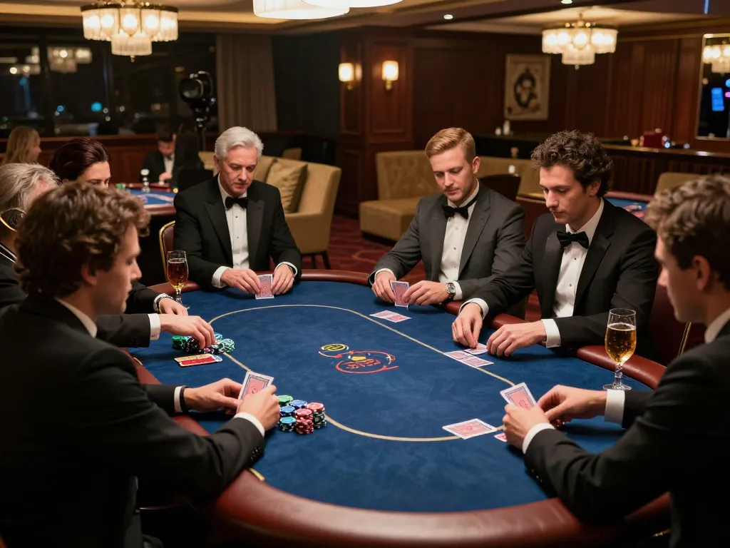 Players at cm88 poker table enjoying a strategic game with luxury ambiance and private setting