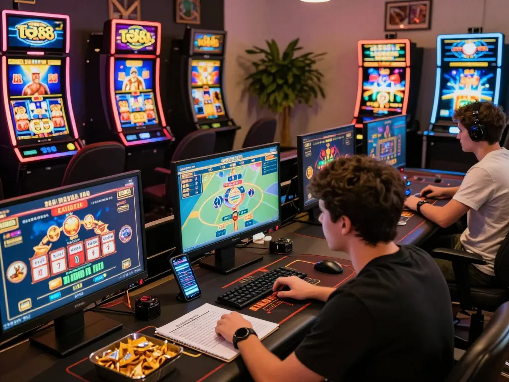 Player engaged in online gaming on tg88, showcasing vibrant casino games and strategic betting.