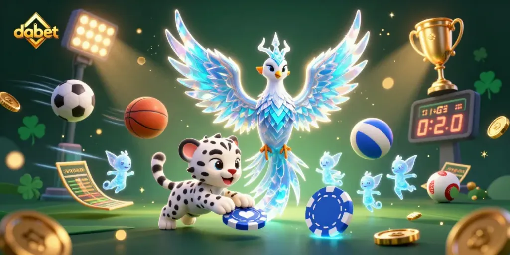 Experience the thrill at dabet with an ice-themed casino scene featuring vibrant characters and energetic gameplay.